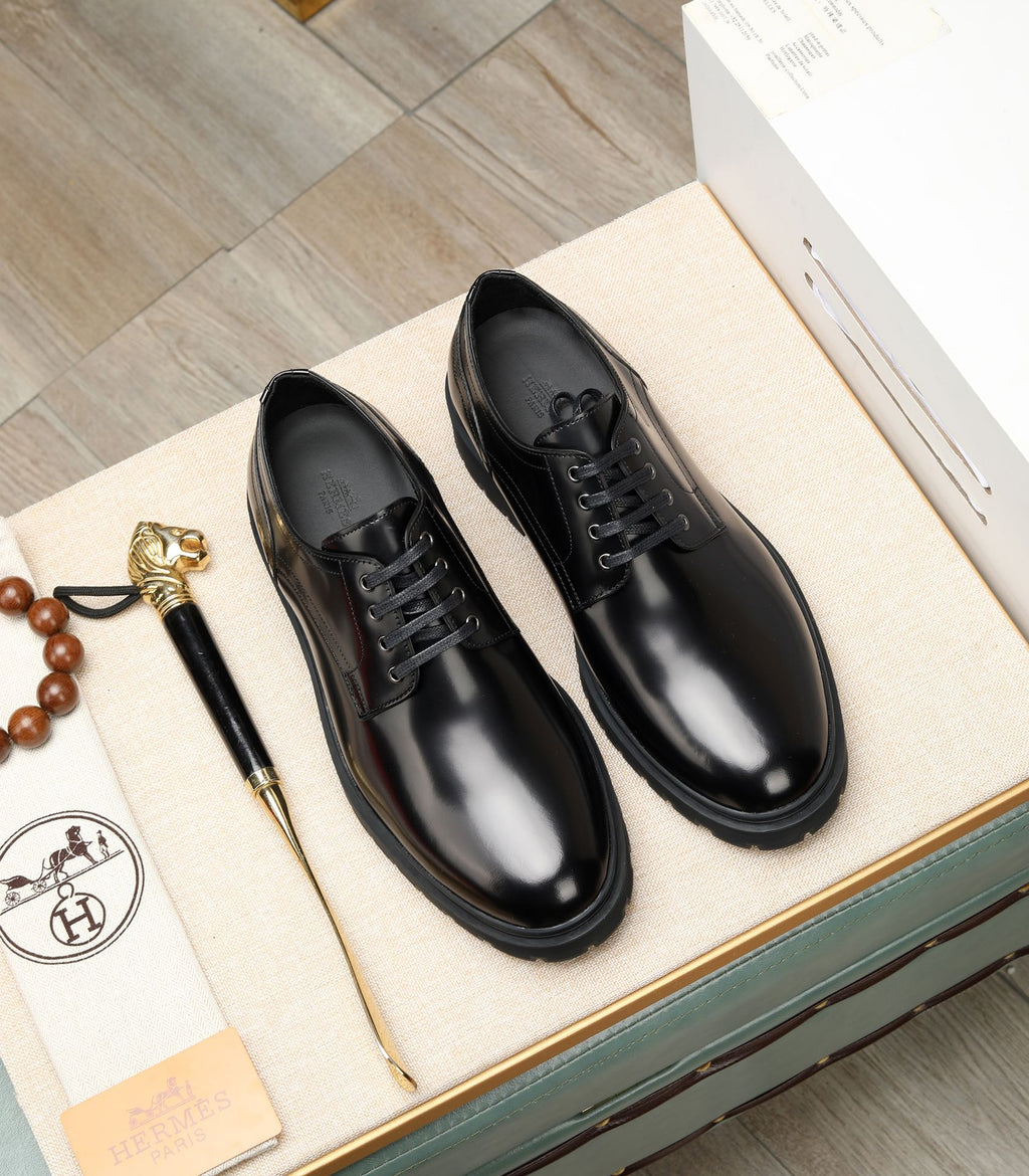 HM Men's Derby Shoes Black Calfskin 731289