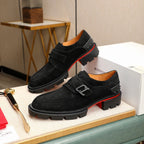 cl our georges loafer black suede leather