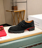 cl our georges loafer black suede leather