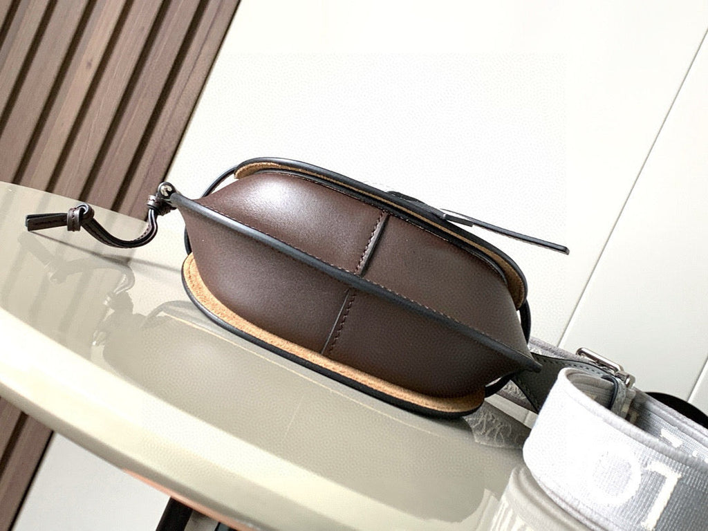 Loewe Saddle Bag 21 Gray Leather 280436