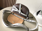 Loewe Saddle Bag 21 Gray Leather 280436