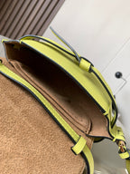Loewe Saddle Bag 21 Lime Green Leather 280448