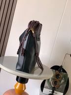Loewe Flamenco Purse Tote Bag 38 Black Burgundy Lambskin 274698