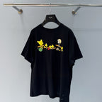 Fendi 25 Baguette Print Round Neck Short Sleeves Black Cotton