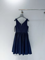 Prada 25 Suspender Dress Navy Blue Cotton