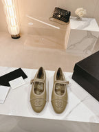 mary janes olive calfskin
