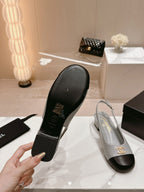 CC 2024 SLINGBACKS 40MM GREY BLACK LAMBSKIN