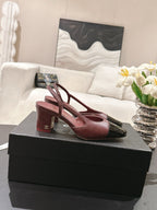 CC 25 Slingback Heel Red Embossed Leather 237496