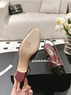 CC 25 Slingback Heel Red Embossed Leather 237496