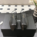 CC 25 Slingback Flats Black Embossed Leather 237492