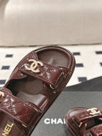 CC 25 Dad Sandal Mule Deep Brown Patent Leather 237578