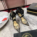 CL Mechante Reine Pumps 100mm Spike Patent PVC Black