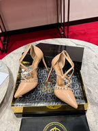 CL Tatooshka Spikes Pump 100mm Nappa Leather Nude