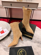 CL Santigag 85 Mm Low Boots Veau Velours Lionne
