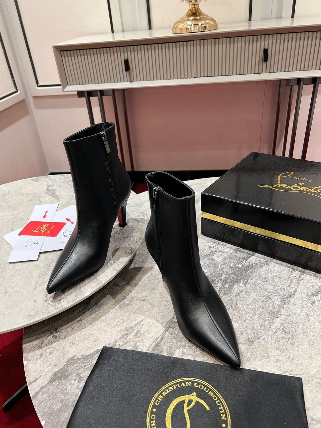 CL Vibella Booty 85Mm Low Boots Calf Leather Black