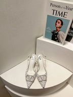 VT High Heeled Slingbacks White  Sheepskin 292800