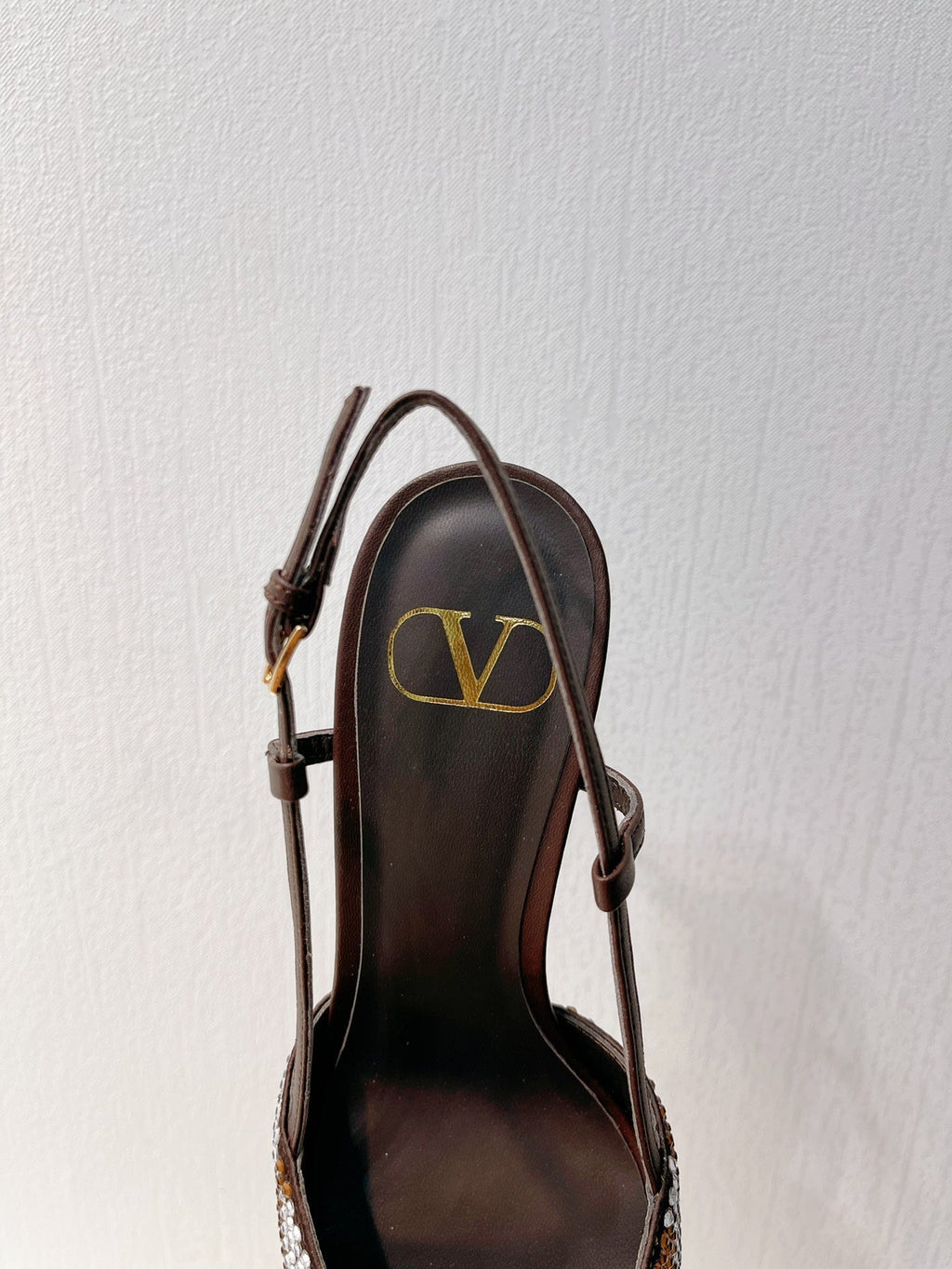 VT High Heeled Slingbacks  Brown Chocolate Sheepskin 292826
