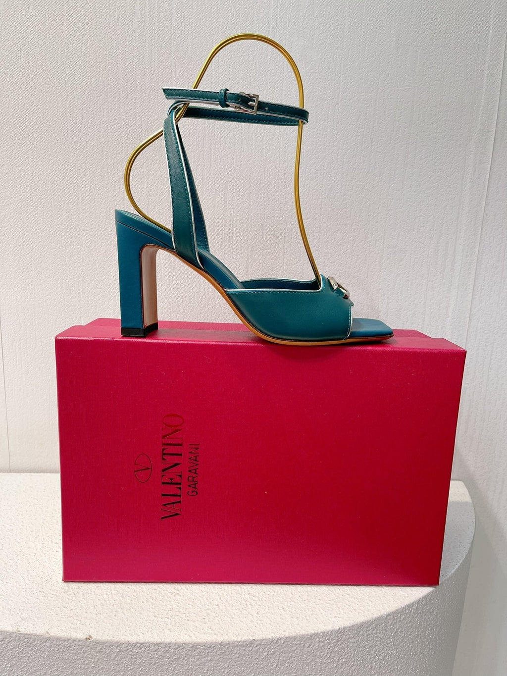 VT Sandals Heels  70mm Emerald Green Cowhide 292780