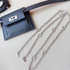 hm kelly belt 18mm with kelly pocket black epsom silver hardware