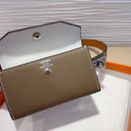 HM KELLY DARK BROWN POCKET 18MM BELT LEATHER SILVER HARDWARE