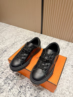 HM Casual Sneakers Black Buckle  Black Leather