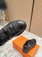 HM Casual Sneakers Black Buckle  Black Leather