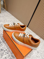 HM Casual Sneakers Sliver Buckle  Brown Leather