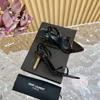 KITTY SANDALS 70 IN BLACK SHINY LEATHER