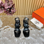 hm iveresse sandal 65 black suede calfskin