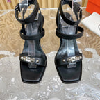 hm iveresse sandal 65 black calfskin