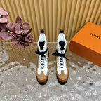 LV Laureate Platform Desert Boot 70mm Brown Yellow Suede