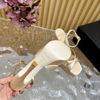 DEBBIE PLATFORM SANDALS IN IVORY BEIGE SILK