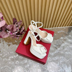 VT High Heels Sandals 110mm White Calfskin 286478