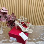 High Sandal 86mm In Silver Cowhide 102062