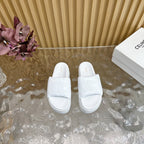 CELINE 25 Sline Sandal White Sheepskin 285911