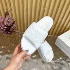 CELINE 25 Sline Sandal White Sheepskin 285911