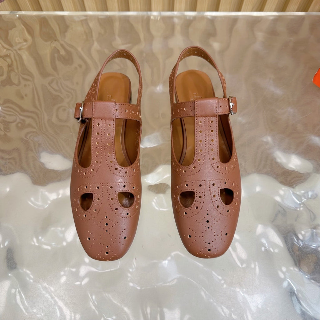 HM 25 Kim Slingback Brown Lambskin 352958