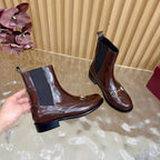 GG 26 Horsebit Martens Boots Glossy Brown Sheepskin 589467
