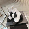 CC Short Boots 60mm White Camellia Cowhide