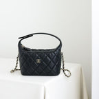 CC 25C Hobo Bag Black Caviar Calfskin Silver Hardware 243623
