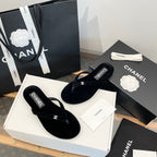 cc thongs black velvet