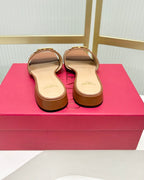 VT 25 Vlogo Slides 2cm Brown Cowhide