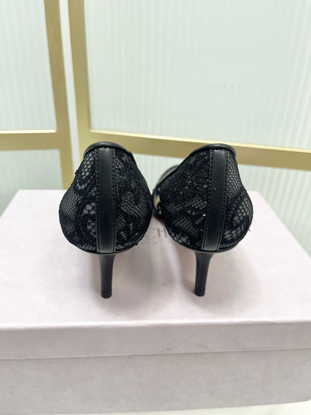 Jimmy 26s Heel Pump 65 Black Beige Lace Sheepskin 605954