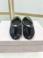 Jimmy 26s Ballet Flats Black Lace Sheepskin 605958