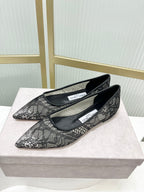 Jimmy 26s Ballet Flats Black Lace Sheepskin 605958
