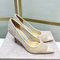 Jimmy 26s Heel Pump 85 White Beige Lace Sheepskin 605960
