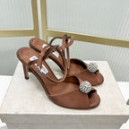 Jimmy 26s Peep-Toe High Heels  85 Brown Sheepskin 605974