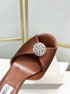 Jimmy 26s Peep-Toe High Heels  85 Brown Sheepskin 605974