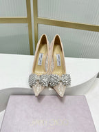 Jimmy 26s High Heels 85 Beige White Imported Lace Sheepskin 605988