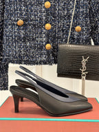 LP Rebecca Slingbacks In Black Mix Charcoal Blue Lambskin 989417